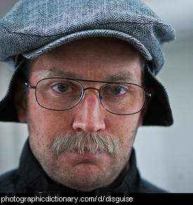 Photo of a man in disguise.