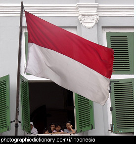 Photo of the Indonesian flag